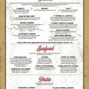 the menu