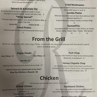 Updated Menu: March 2021