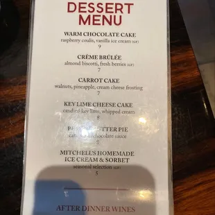 menu