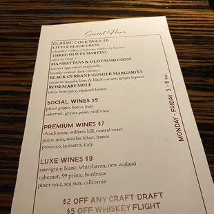 menu