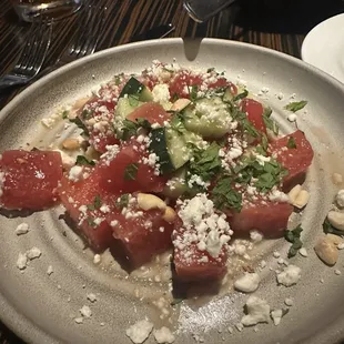 Watermelon and feta salad was just ok.  Whole Foods has better watermelon.