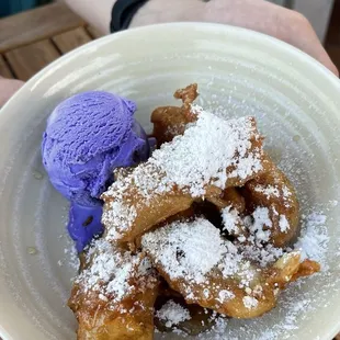 Banana fritters -- freshly fried and served hot!