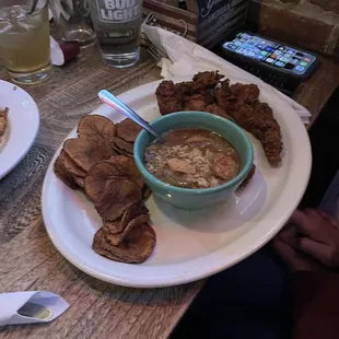 Chicken Platter with Shrimp Gumbo