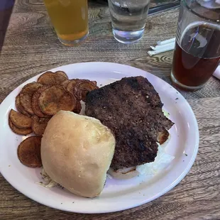 Rosey Burger with missing corner