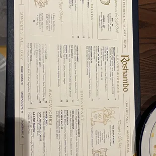 Brunch menu