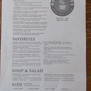 Rosi's full menu 220708