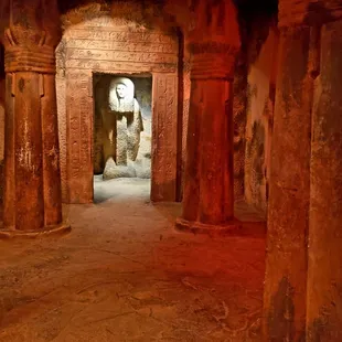 Inside the tomb replica
