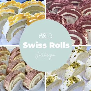 Freshly daily baked Swiss rolls with unique tastes from all over the world!