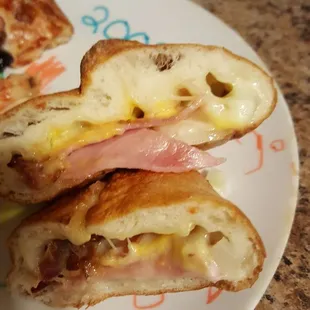 Rosie Sub, cut into pieces. substituted bacon for pepperoni. SO good!