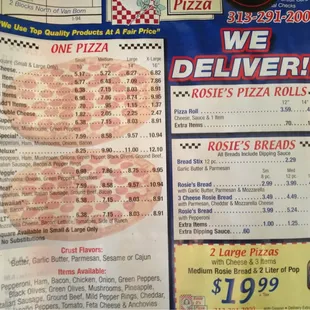 menu