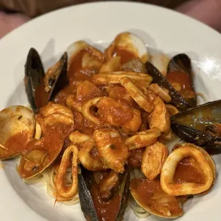 Seafood Linguini with marinara