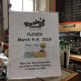 Closed during Spring Break!