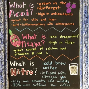 Frequently asked questions about açaí, nitro, and pitaya