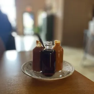 Sauces - hot sauces, maple syrup, apricot jam