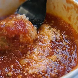 Meatballs in sauce.