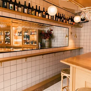 a row of wine bottles