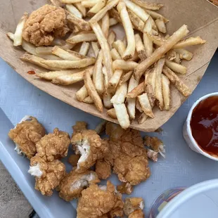 fried chicken and fries