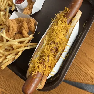Chili-Cheese All-Beef Foot-long Hot Dog