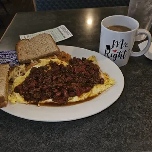 Chili cheese omelet