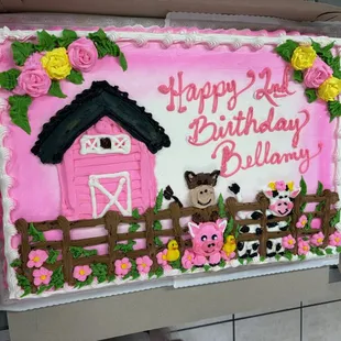 Farm Animal B-Day Cake!