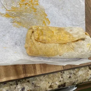 Greasy burrito