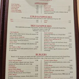 Part of their lunch menu June 2023