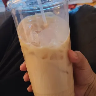 Iced milk masala chai. A little heavy on the milk. But it was still refreshing and delicious.