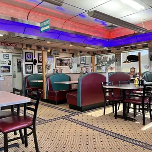 the interior of the diner