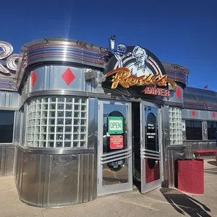 the entrance to the diner