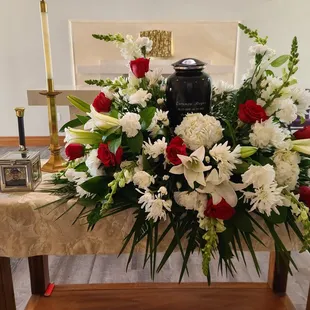 Beautiful Urn Flower Arrangement.