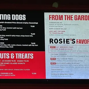 Rosie&apos;s Kitchen Menu 1/2