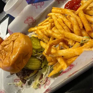 Cheeseburger and fries