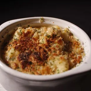 Yummy and gooey lobster mac and cheese.