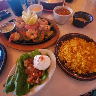 Shrimp Fajitas with Mexican Rice