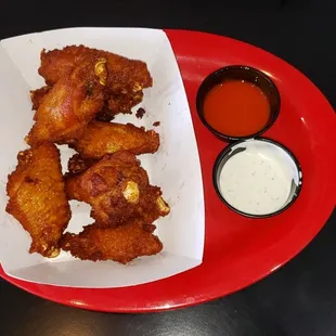 Chicken Wings (8-pc - 3 Stars) w/ Buffalo Sauce (3 Stars) &amp; Ranch (3 Stars) - $9.95 (07/2021)