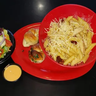 Wednesday Special ($14.95) - Penne Chicken Marsala (2 Stars), Garlic Knots (2.5 Stars), &amp; Small Salad w/ Thousand Island (3 Stars)