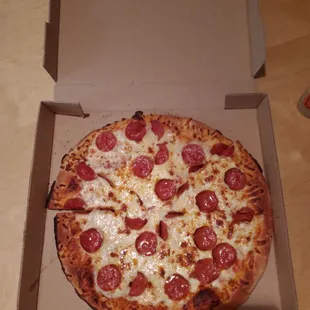 Classic pepperoni pizza