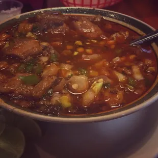 a bowl of soup on a plate