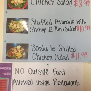 Some of their daily specials
