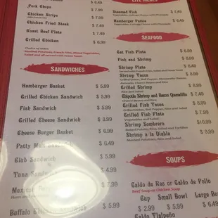 menu