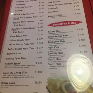 menu