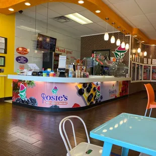 the interior of the restaurant