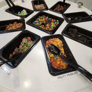 a variety of desserts