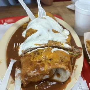 The extra large Yucaipan with sour cream