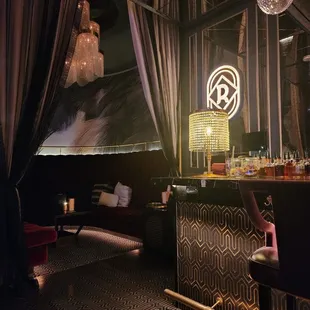 the bar and lounge area