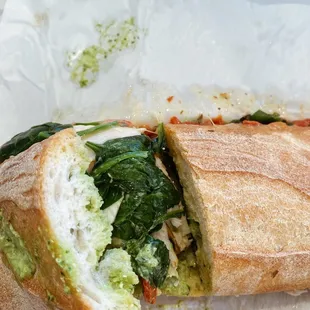 a sandwich cut in half