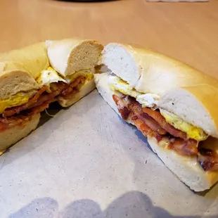 Bacon, egg &amp; cheese on Bagel.