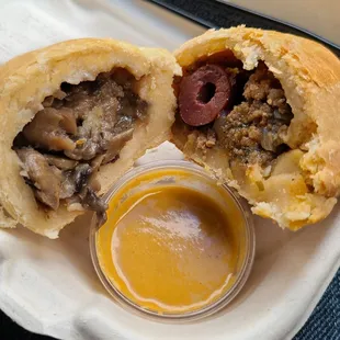 L2R: Mushroom &amp; Olive (2.5 stars) and Beef (3 stars)