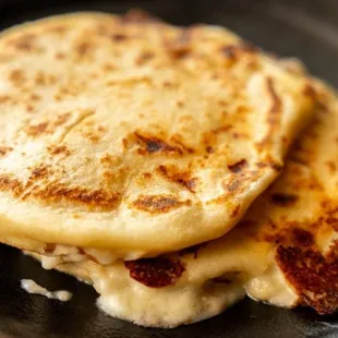 a close up of a tortilla