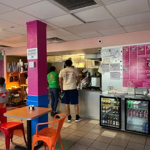 Inside, order when you walk in and find a seat.